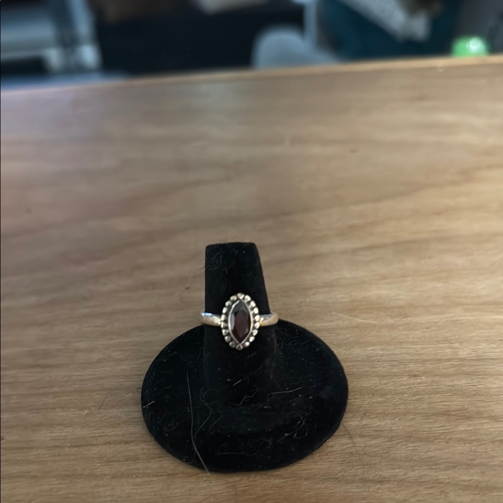 Sterling Silver Garnet Ring